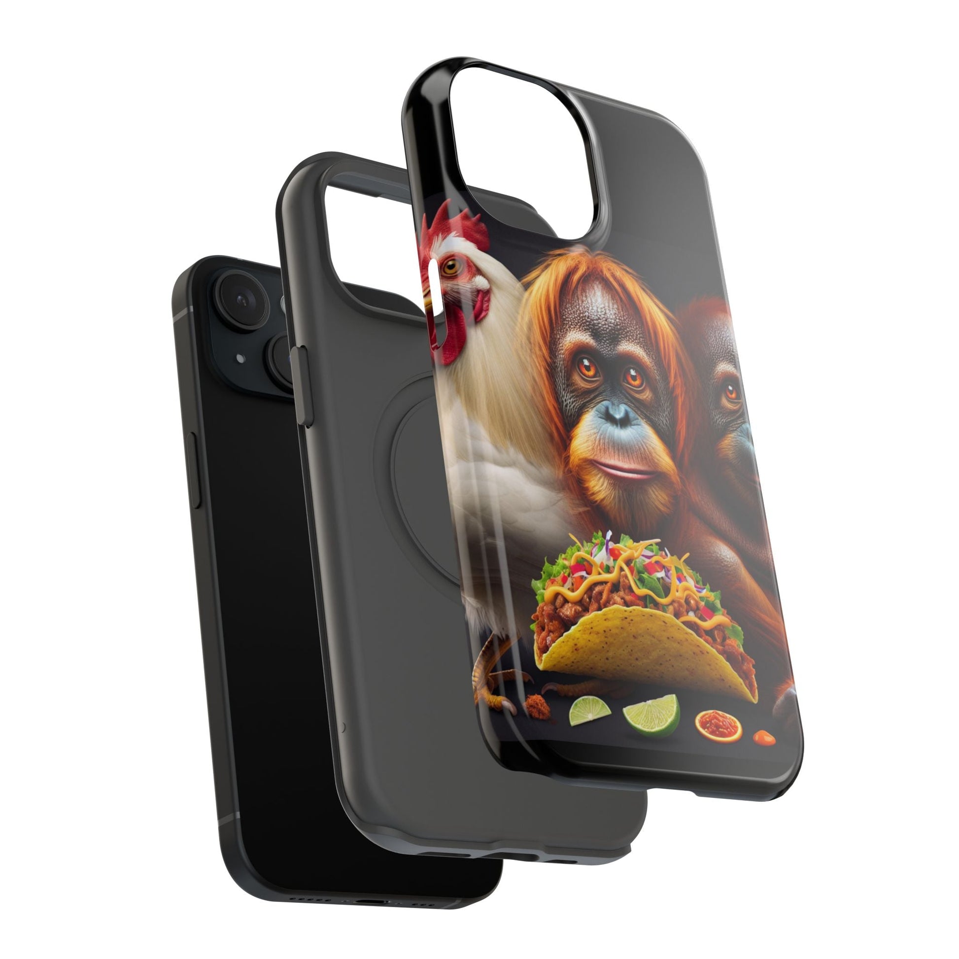 Colorful Animal iPhone Case, Fun Phone Cover, Monkey Taco Design, Cute Phone Accessory, Unique Gift for Animal Lovers, Protective Shell