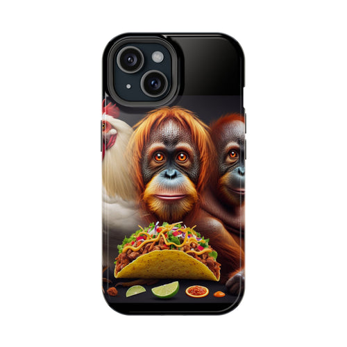 Colorful Animal iPhone Case, Fun Phone Cover, Monkey Taco Design, Cute Phone Accessory, Unique Gift for Animal Lovers, Protective Shell