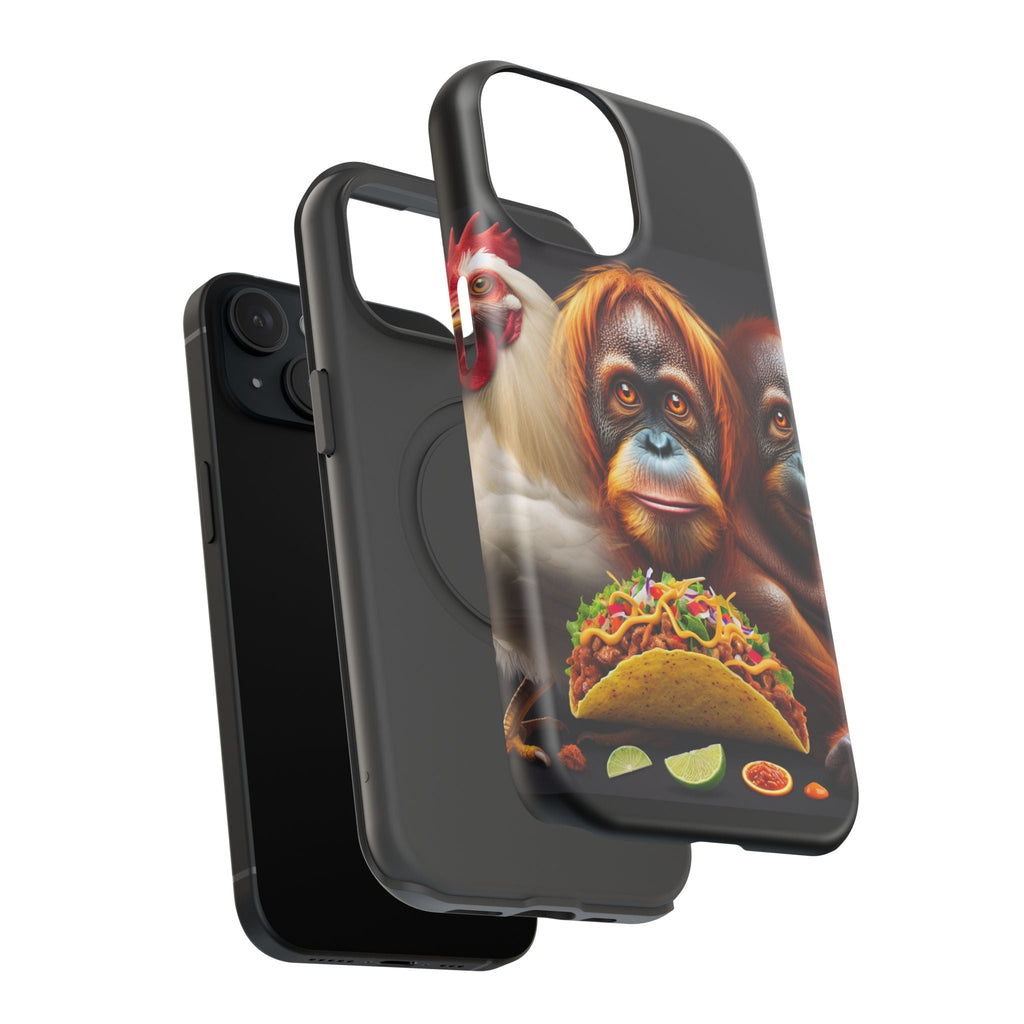 Colorful Animal iPhone Case, Fun Phone Cover, Monkey Taco Design, Cute Phone Accessory, Unique Gift for Animal Lovers, Protective Shell