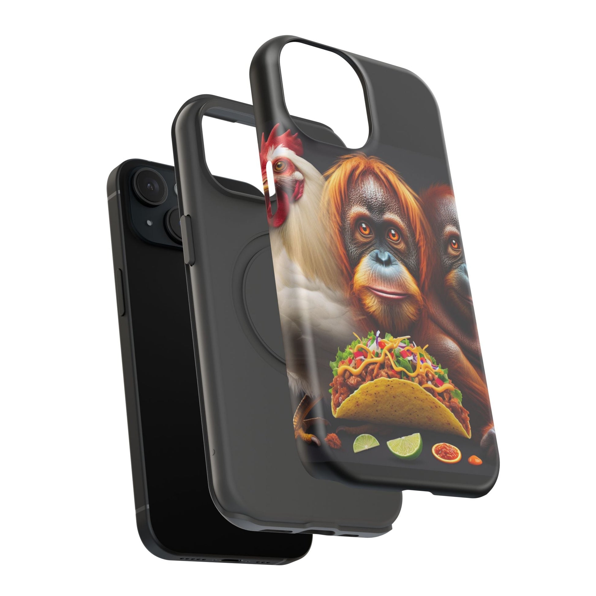 Colorful Animal iPhone Case, Fun Phone Cover, Monkey Taco Design, Cute Phone Accessory, Unique Gift for Animal Lovers, Protective Shell